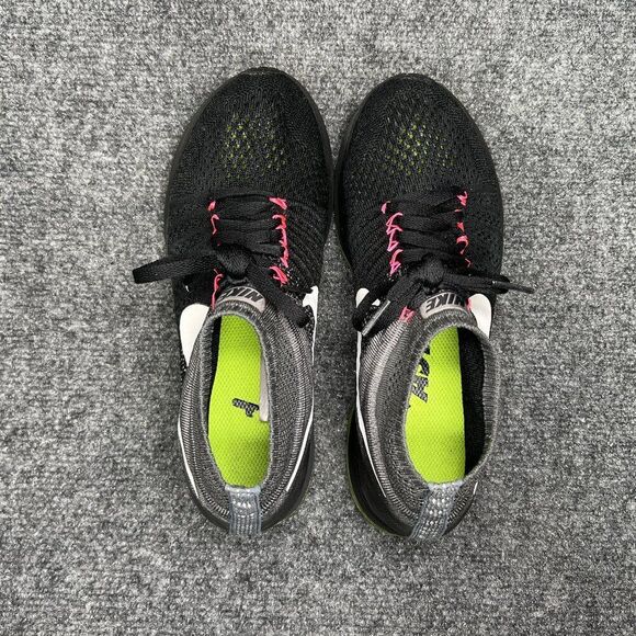 Nike Zoom‎ All Out Flyknit Running Shoes Women's Size 7 Black Volt Athletic Run - Picture 9 of 12